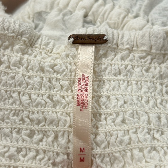 🌷Free People🌷 100% cotton adjustable straps waist ruffle peplum corset top sz M - Picture 6 of 7